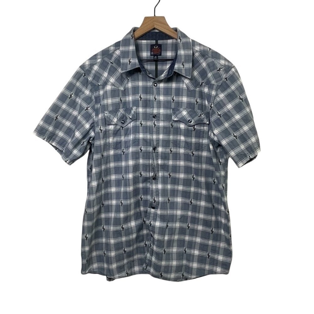 Brad Paisley Moon Shine Spirit Men’s XL Shirt Blue White Cactus Cotton